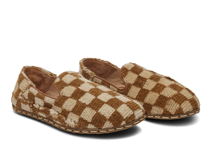 Men's Barefoot Grounding Mudcloth Slip-on Shoes / Checkered *Limited Edition
