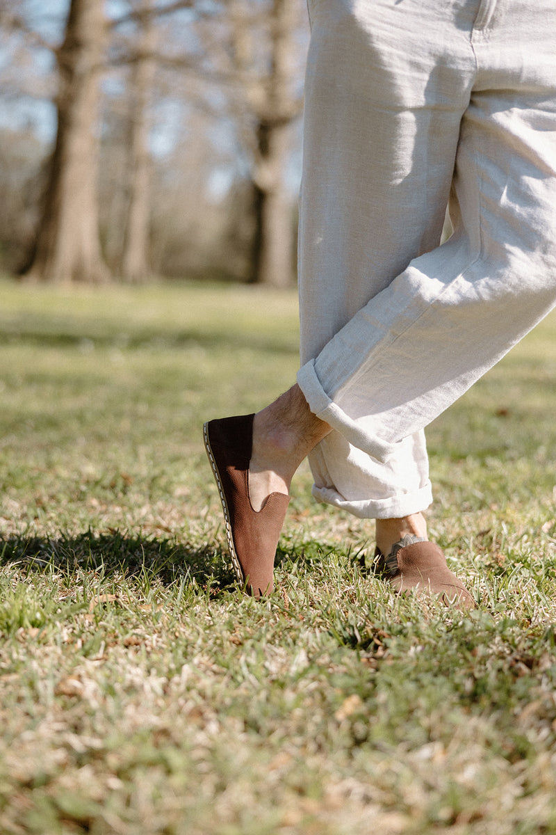 Men's Barefoot Grounding Slip-on Shoes / Redwood