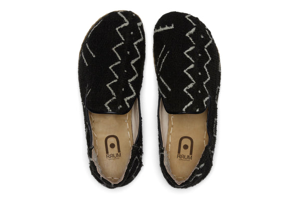 Men's Barefoot Grounding Mudcloth Slip-on Shoes / Black