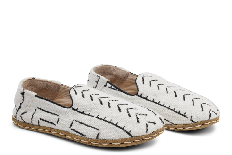 Women's Barefoot Grounding Mudcloth Slip-on Shoes / White