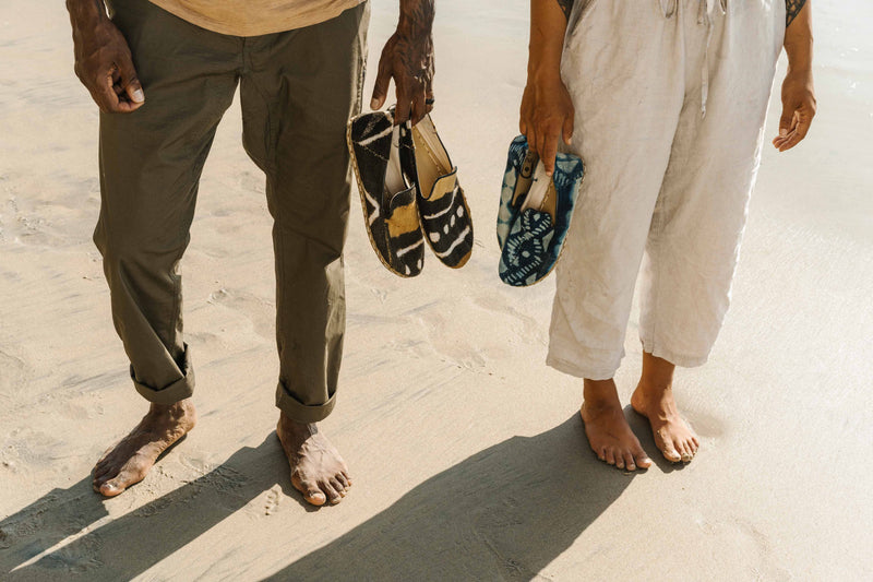Women's Barefoot Grounding Mudcloth Slip-on Shoes / Indigo